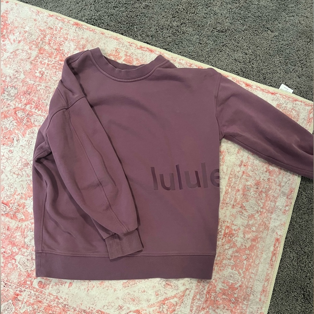 Oversized purple Lululemon crewneck